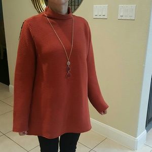 Sweater with semi turtle neck